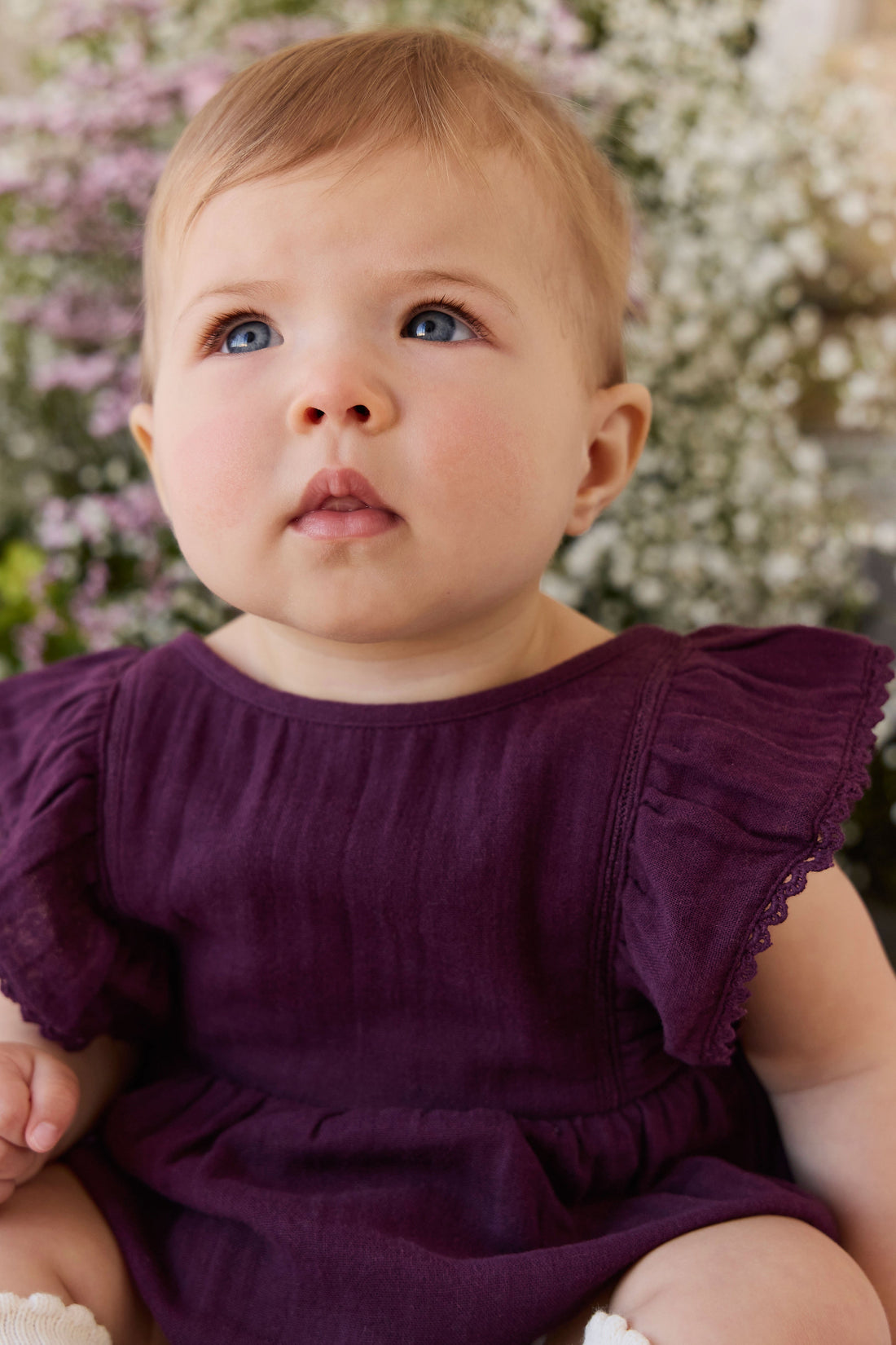 Organic Cotton Muslin Beatrice Playsuit - Fig Childrens Playsuit from Jamie Kay USA