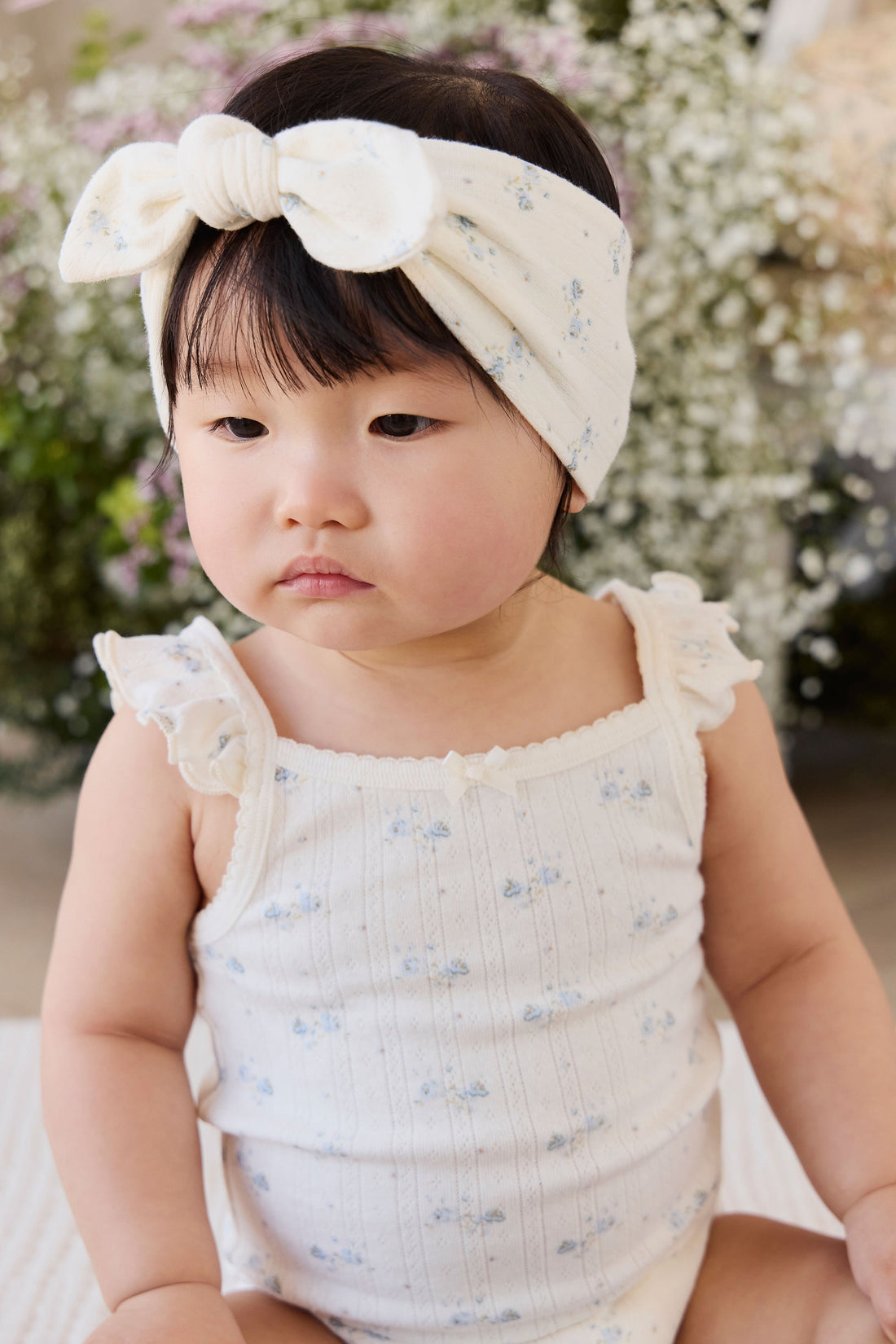 Organic Cotton Pointelle Eliane Bodysuit - Molly Blue Childrens Bodysuit from Jamie Kay USA