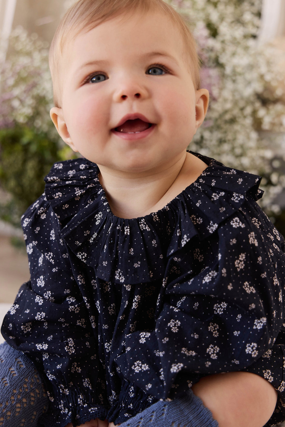 Organic Cotton Dominique Top - Maisie Navy Childrens Top from Jamie Kay USA