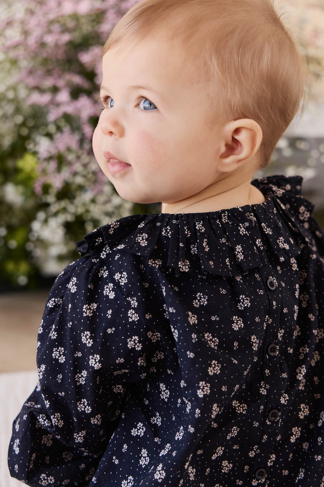 Organic Cotton Dominique Top - Maisie Navy Childrens Top from Jamie Kay USA