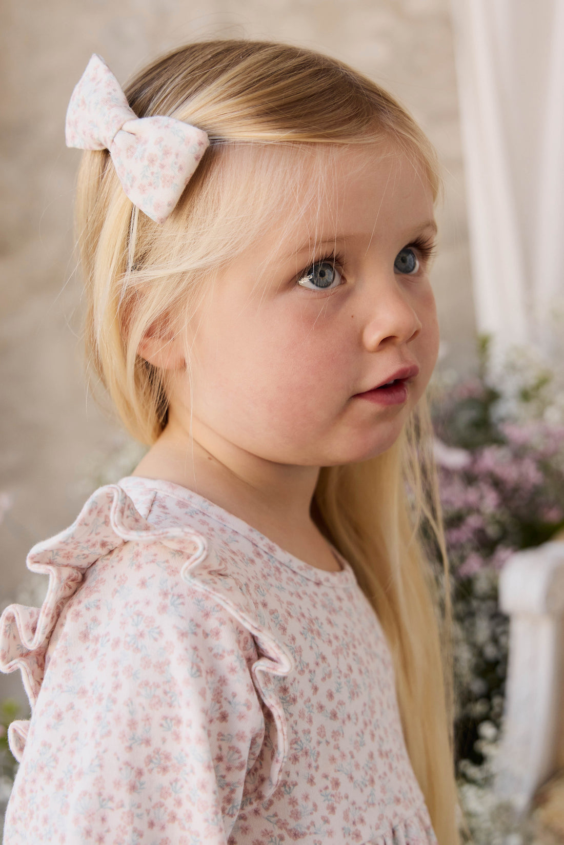 Organic Cotton Desiree Bow - Posy Milk Childrens Bow from Jamie Kay USA