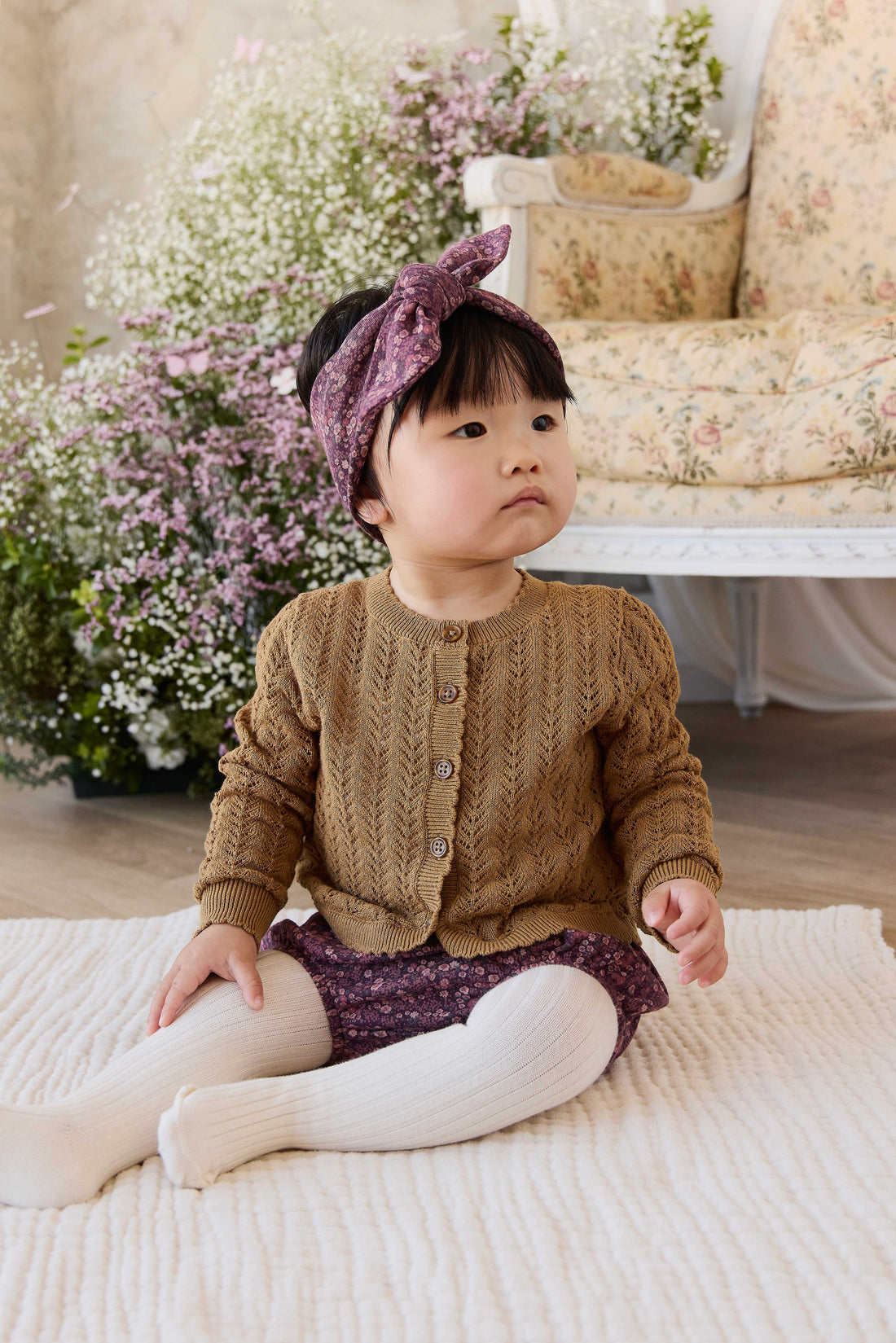 Organic Cotton Classic Bloomer - Fig Floral Childrens Bloomer from Jamie Kay USA