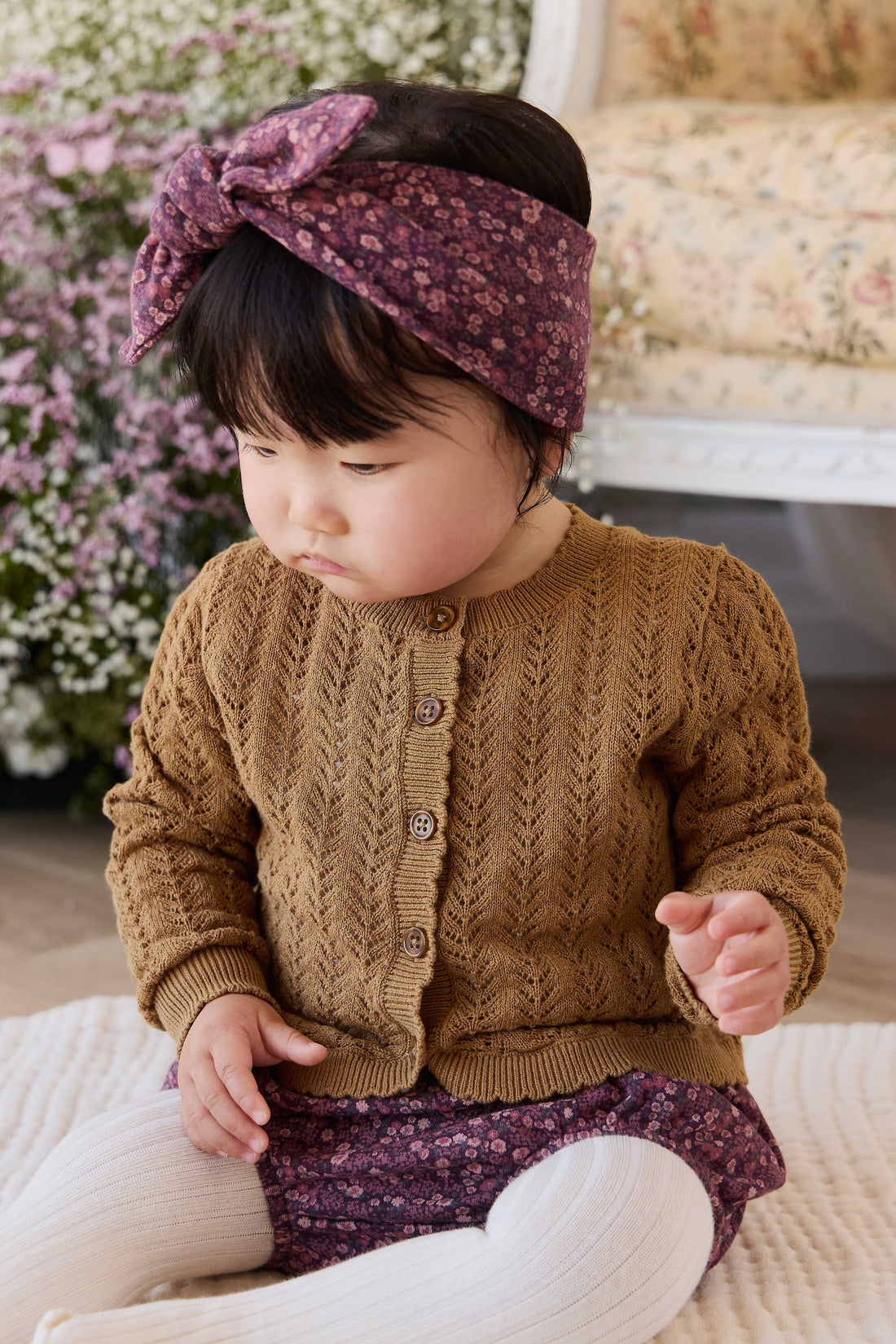 Maxine Knitted Cardigan - Antique Bronze Childrens Cardigan from Jamie Kay USA