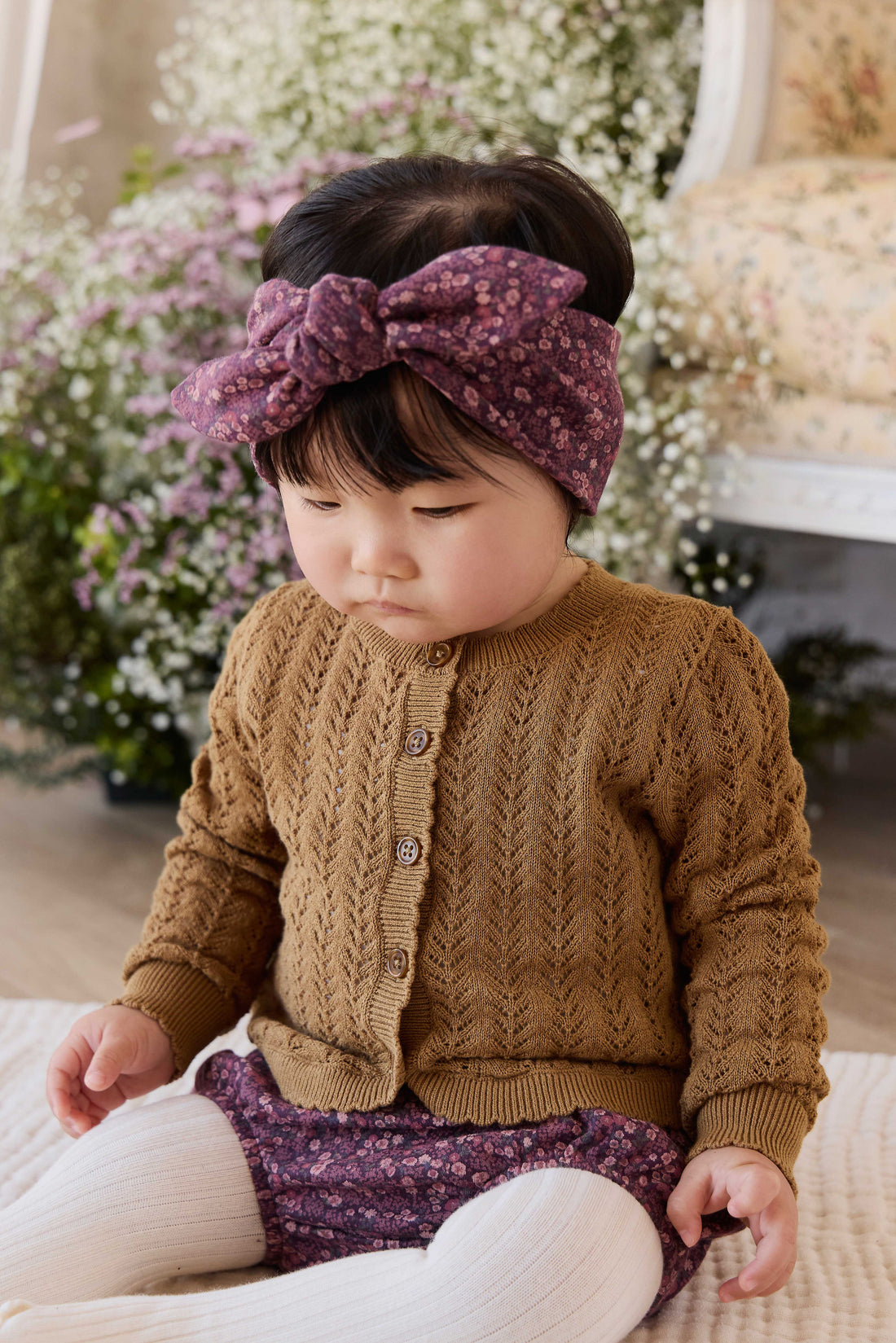Maxine Knitted Cardigan - Antique Bronze Childrens Cardigan from Jamie Kay USA