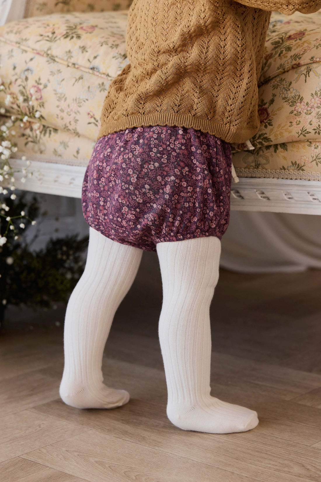 Organic Cotton Classic Bloomer - Fig Floral Childrens Bloomer from Jamie Kay USA