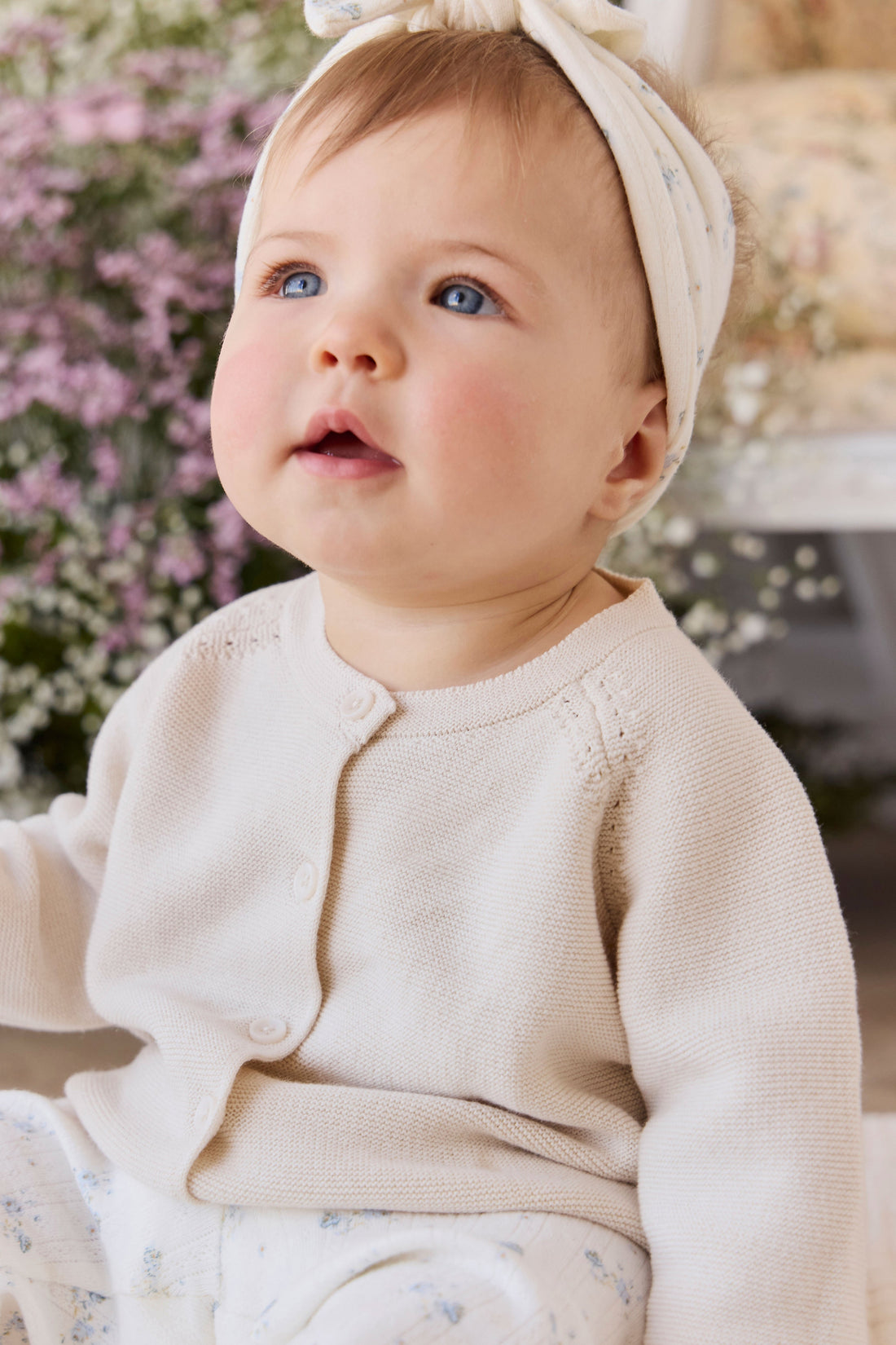 Delaney Knitted Cardigan - Vanilla Childrens Cardigan from Jamie Kay USA