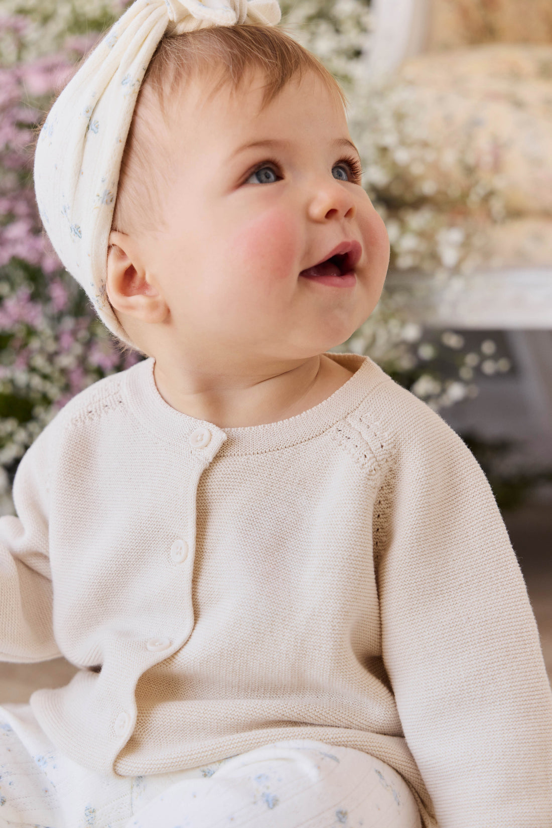 Delaney Knitted Cardigan - Vanilla Childrens Cardigan from Jamie Kay USA