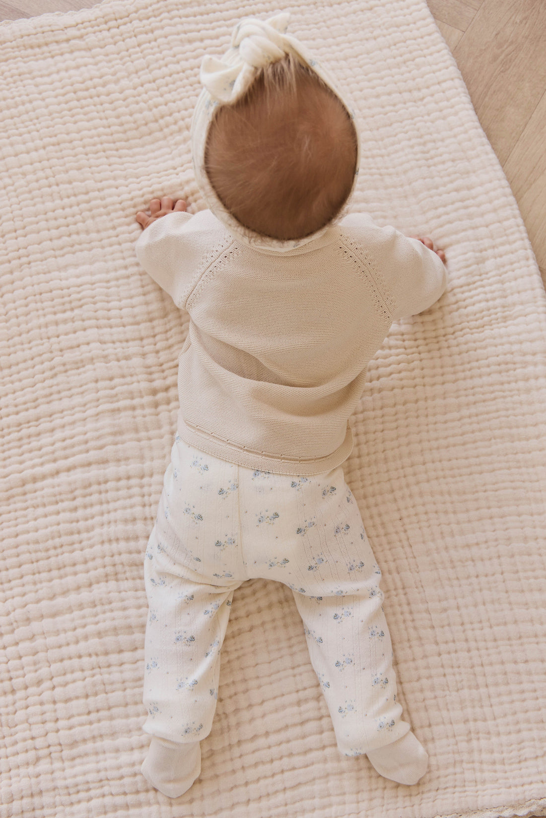 Organic Cotton Pointelle Everyday Legging - Molly Blue Childrens Legging from Jamie Kay USA
