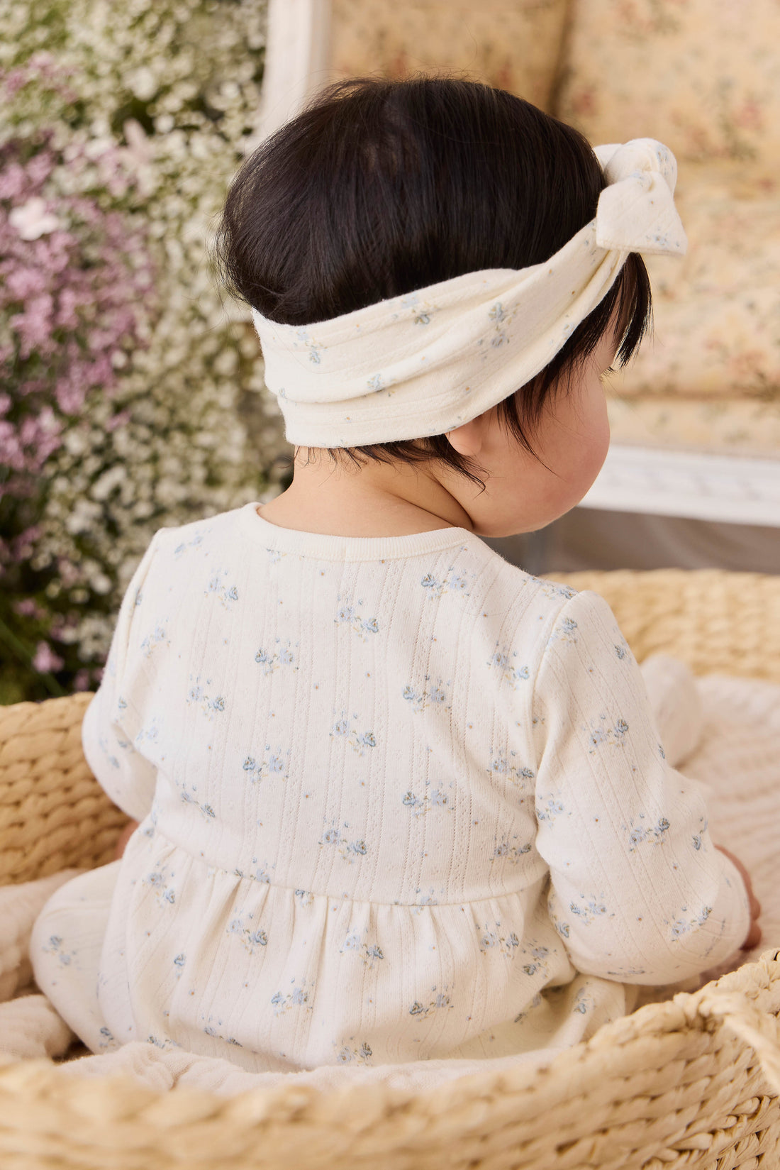 Organic Cotton Pointelle Clemence Wrap Top - Molly Blue Childrens Top from Jamie Kay USA
