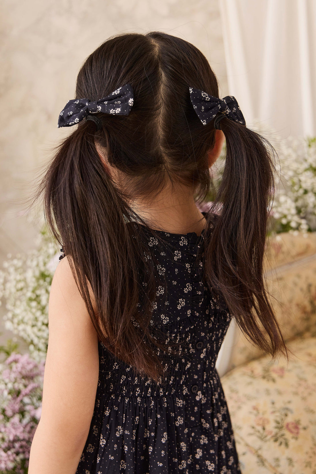 Organic Cotton Desiree Bow - Maisie Navy Childrens Bow from Jamie Kay USA