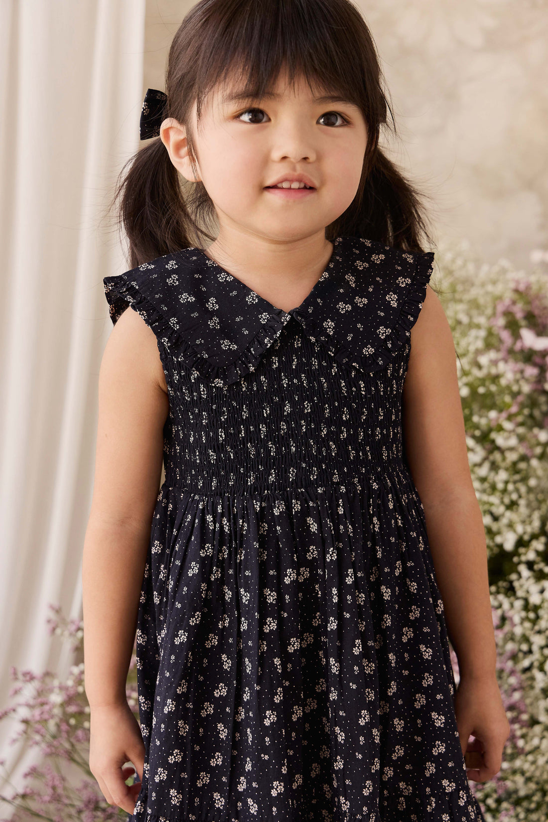 Organic Cotton Christabel Dress - Maisie Navy Childrens Dress from Jamie Kay USA
