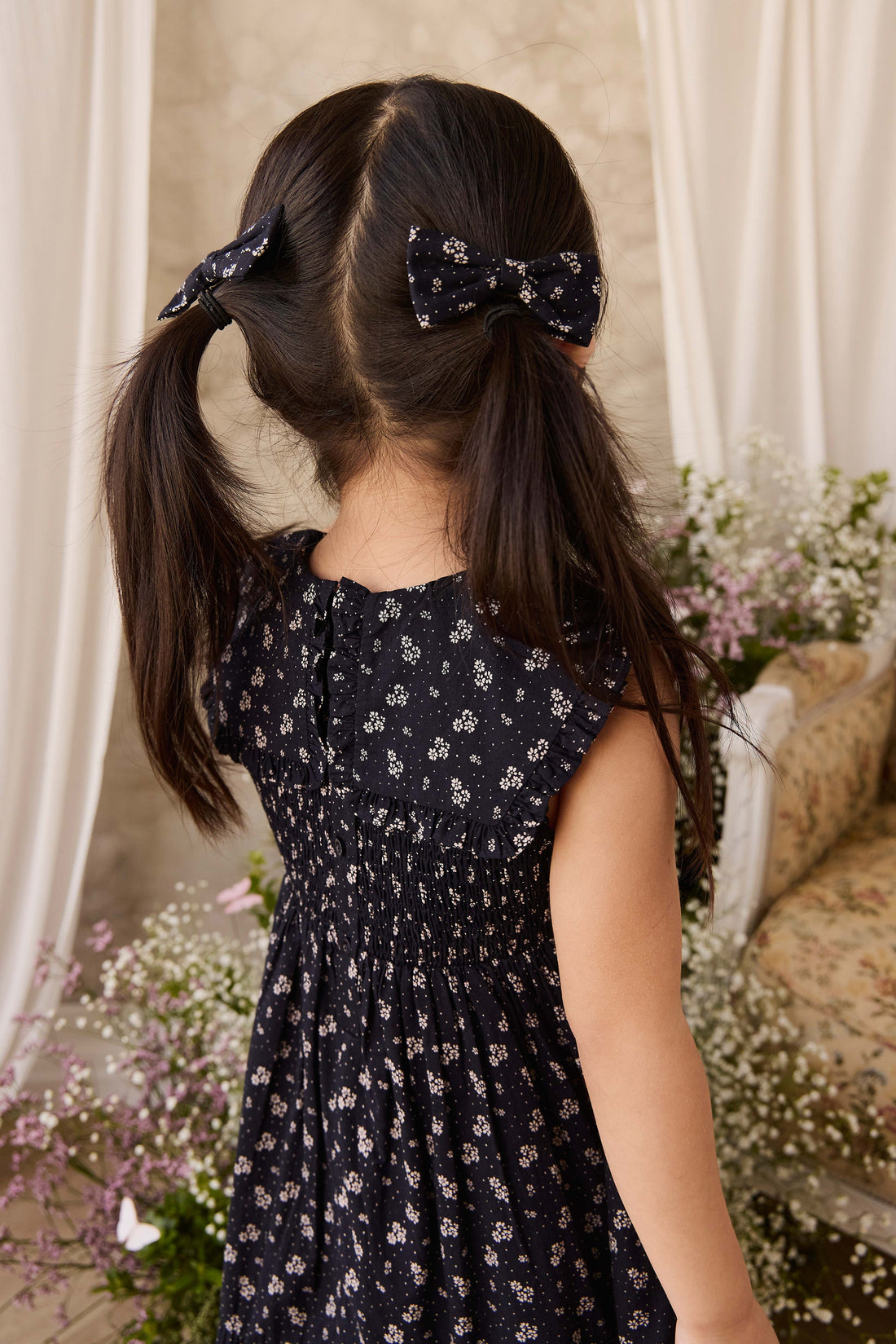 Organic Cotton Christabel Dress - Maisie Navy Childrens Dress from Jamie Kay USA