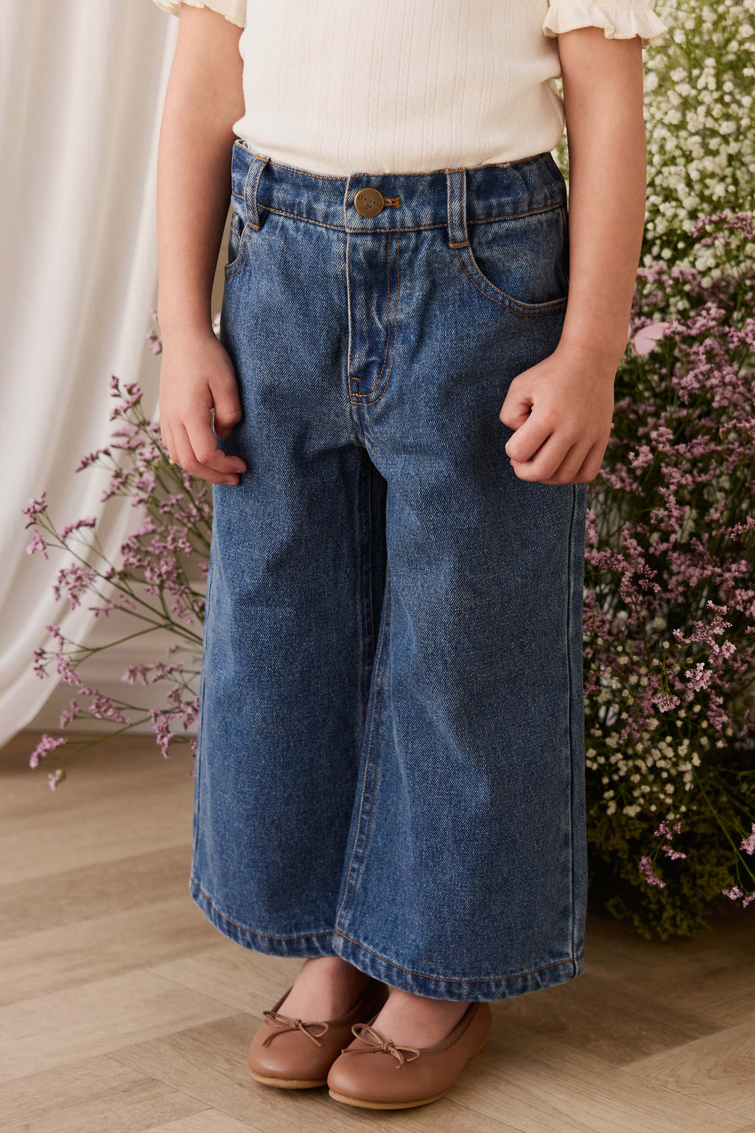 Beatrice Pant - Classic Denim Childrens Pant from Jamie Kay USA