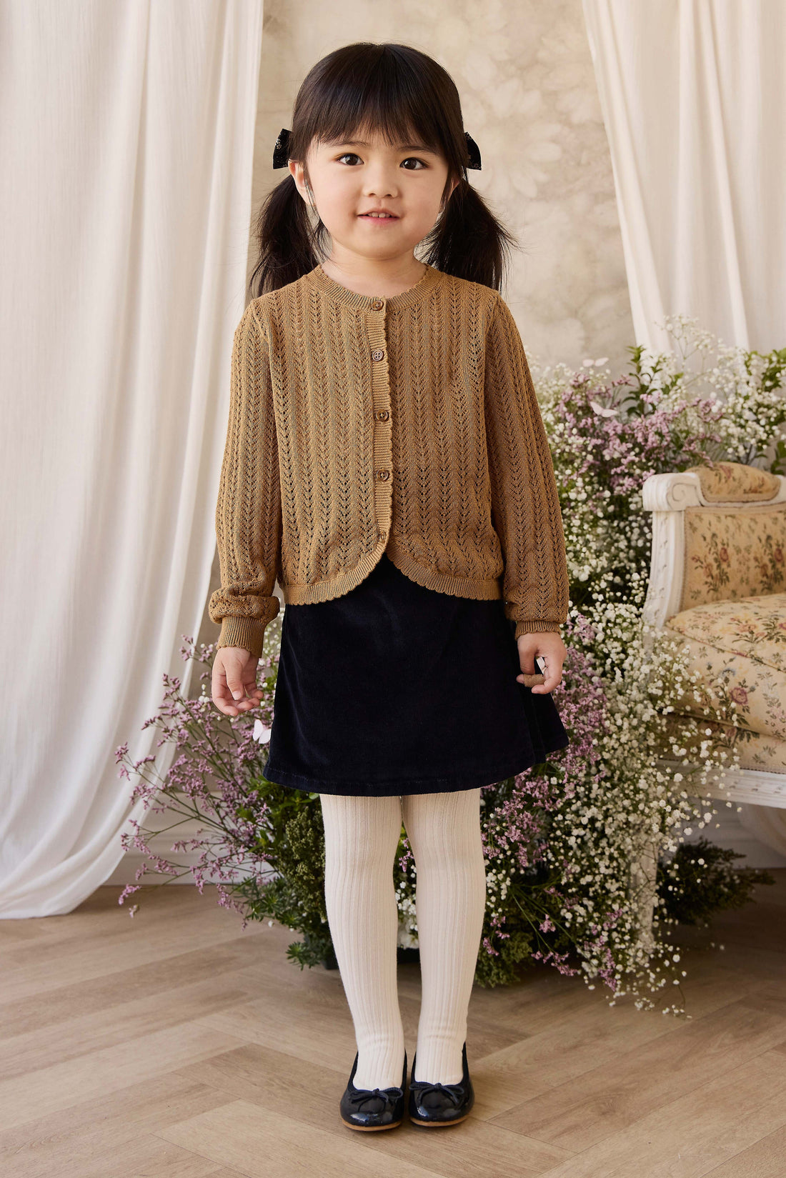 Maxine Knitted Cardigan - Antique Bronze Childrens Cardigan from Jamie Kay USA