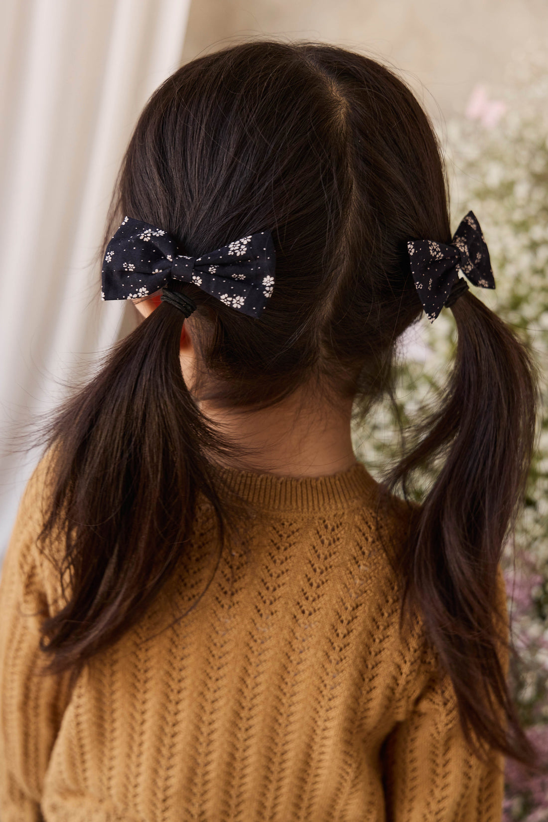 Organic Cotton Desiree Bow - Maisie Navy Childrens Bow from Jamie Kay USA