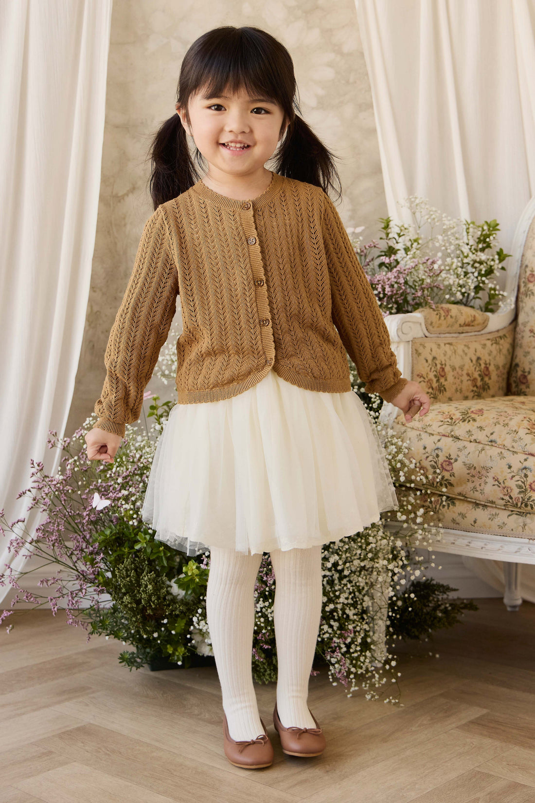 Maxine Knitted Cardigan - Antique Bronze Childrens Cardigan from Jamie Kay USA