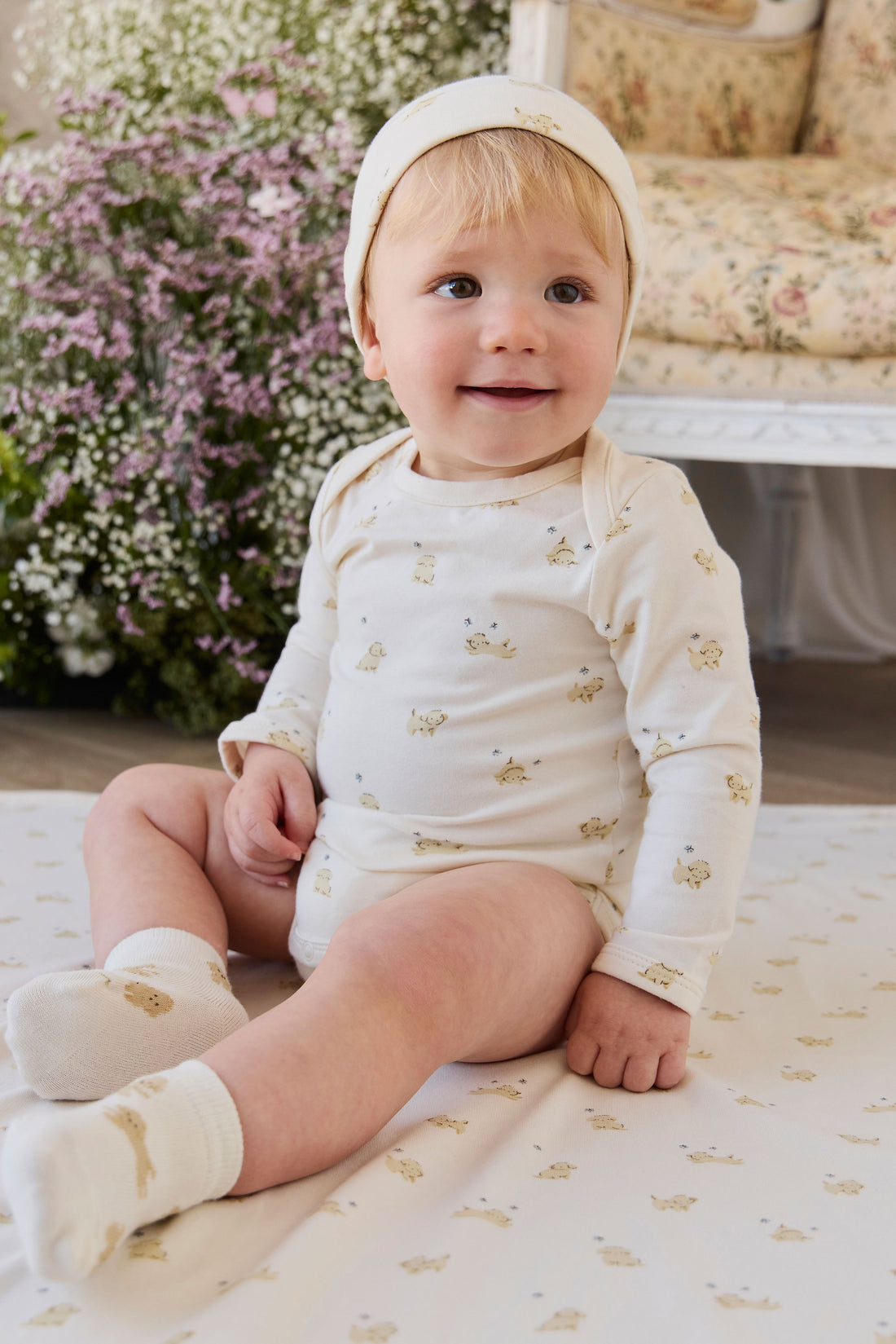 Organic Cotton Cassius Long Sleeve Bodysuit - Playful Honey Childrens Bodysuit from Jamie Kay USA