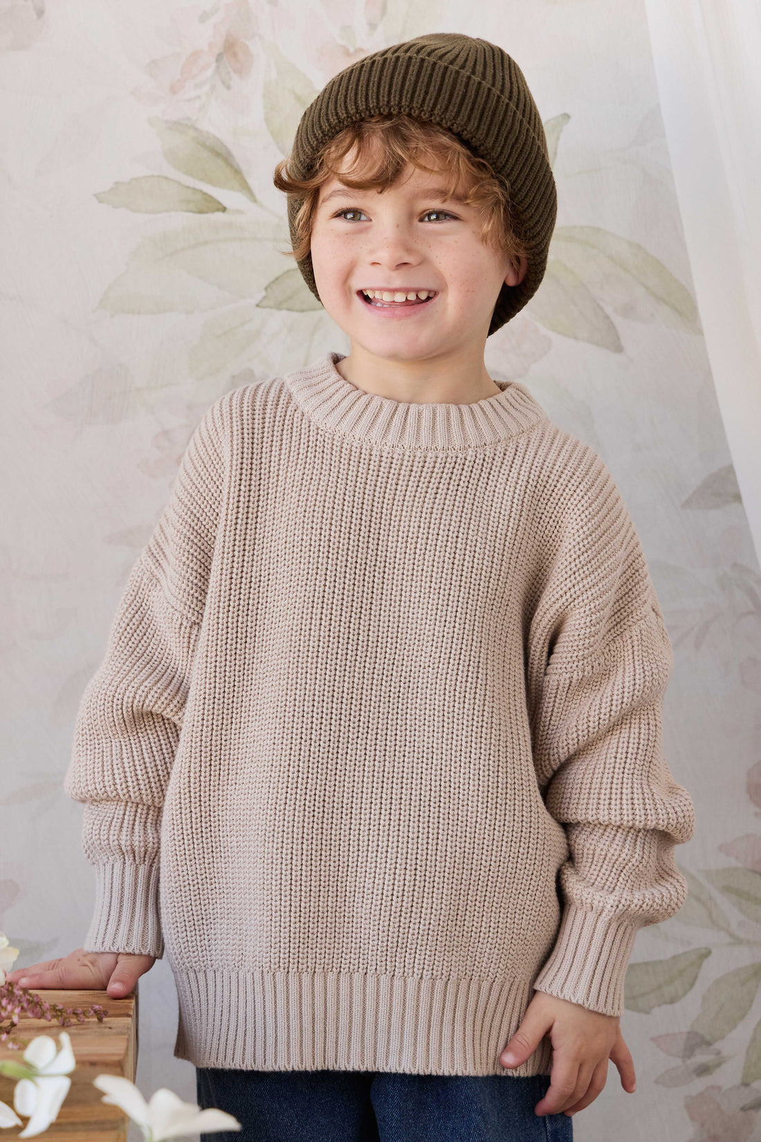 Johan Knit Jumper - Hessian Childrens Jumper from Jamie Kay USA