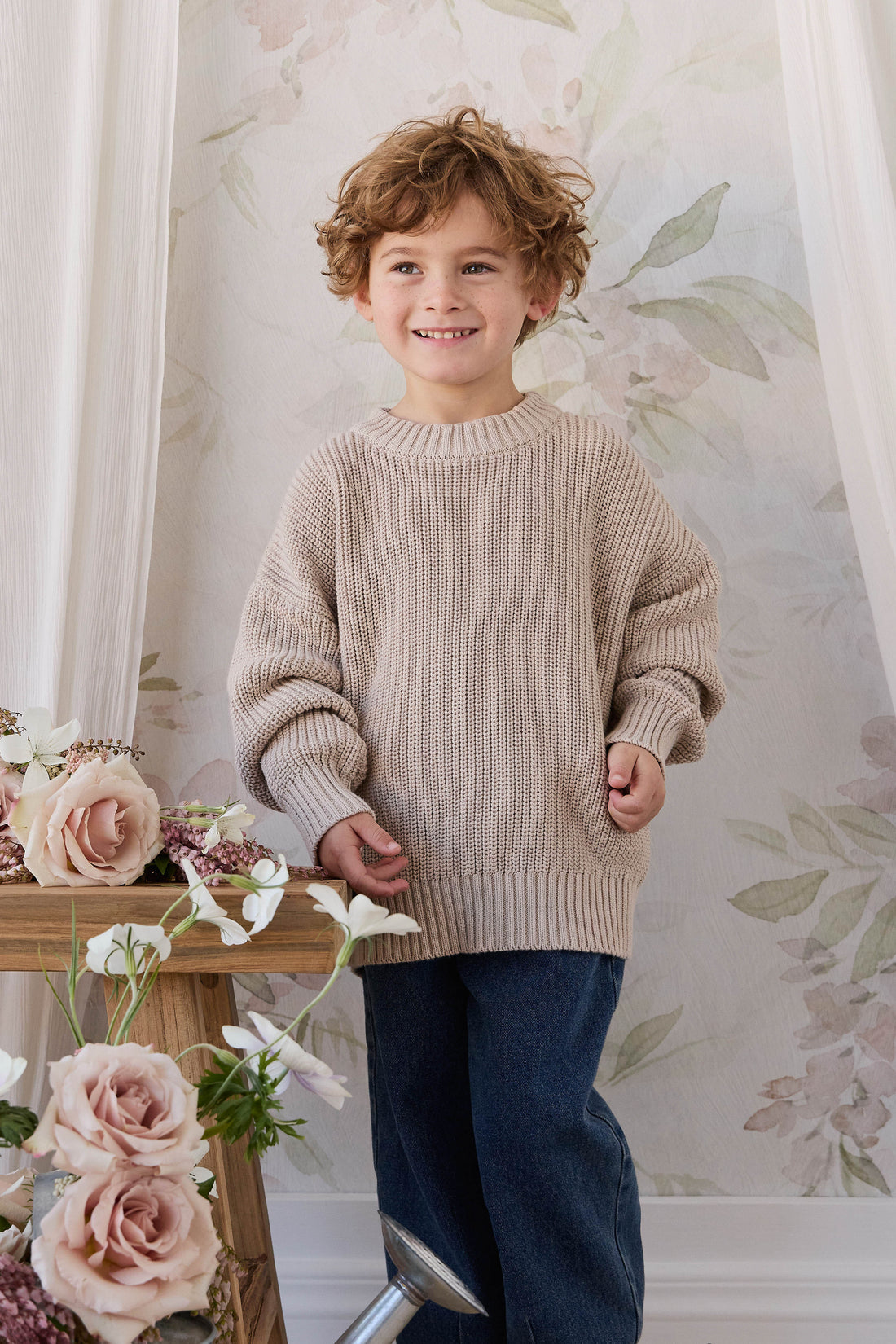 Johan Knit Jumper - Hessian Childrens Jumper from Jamie Kay USA