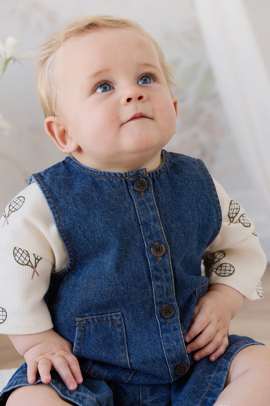 Sorrel Playsuit - Classic Wash Denim Childrens Playsuit from Jamie Kay USA