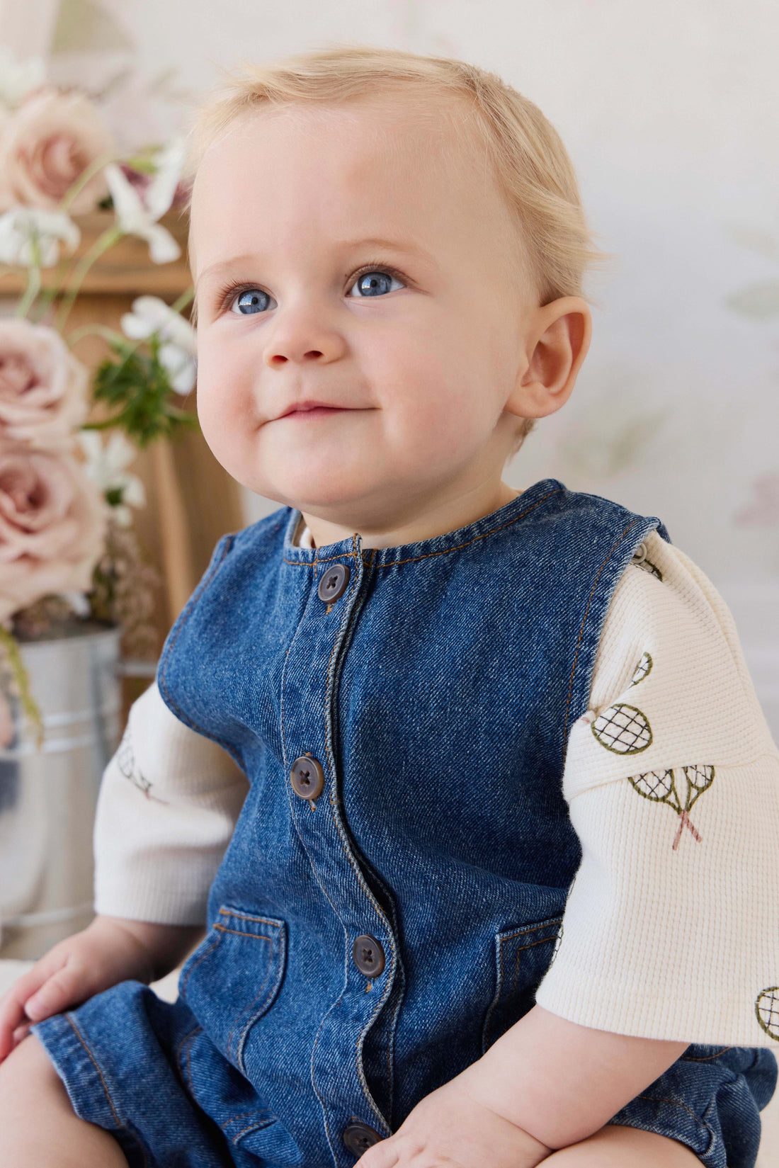 Sorrel Playsuit - Classic Wash Denim Childrens Playsuit from Jamie Kay USA