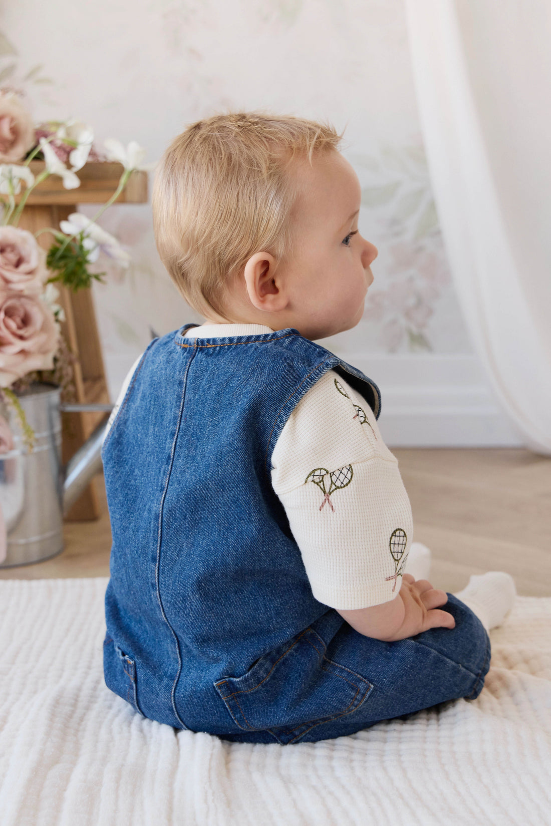 Sorrel Playsuit - Classic Wash Denim Childrens Playsuit from Jamie Kay USA