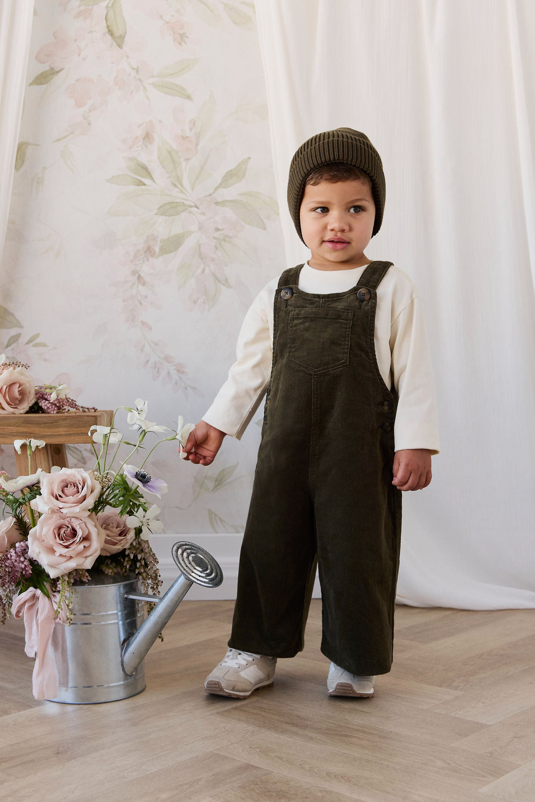 Walton Overall - Deep Olive Childrens Overall from Jamie Kay USA