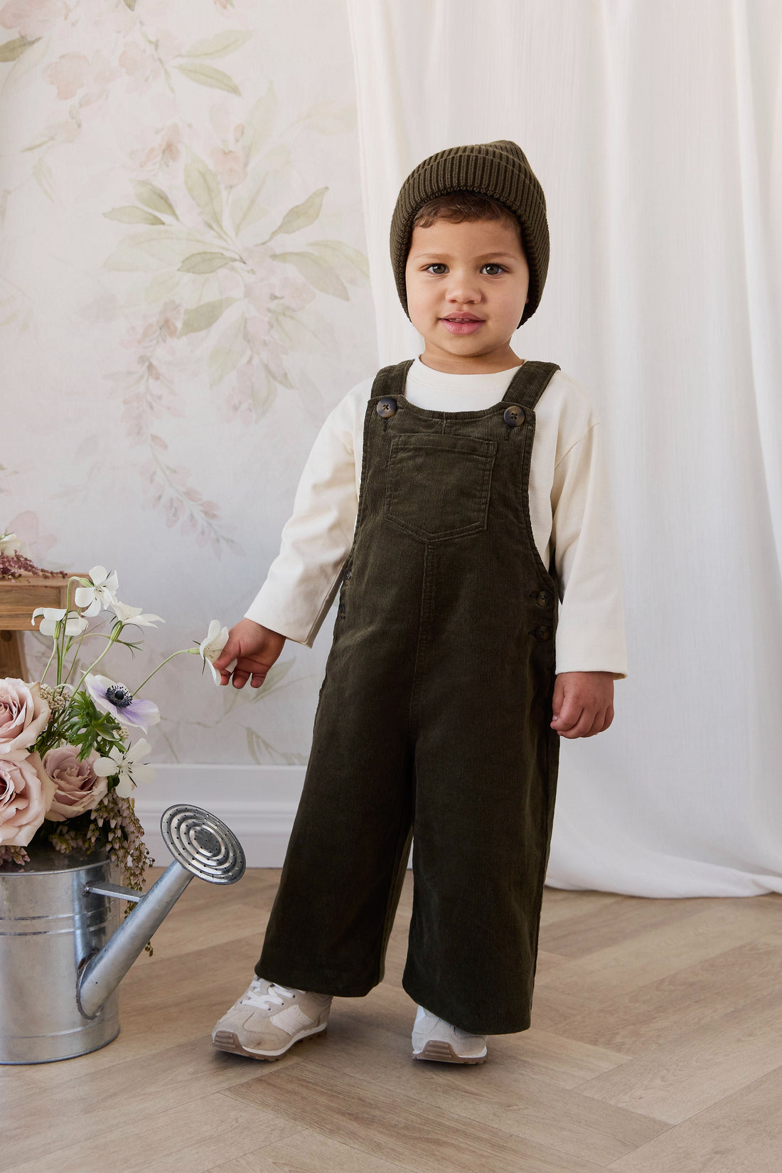 Walton Overall - Deep Olive Childrens Overall from Jamie Kay USA