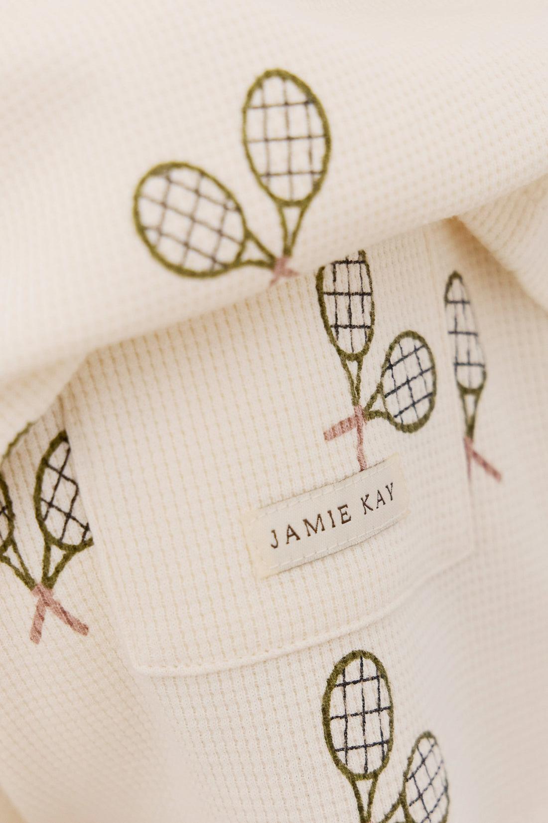 Organic Cotton Waffle Leith Short - Racquet Tofu Childrens Shorts from Jamie Kay USA