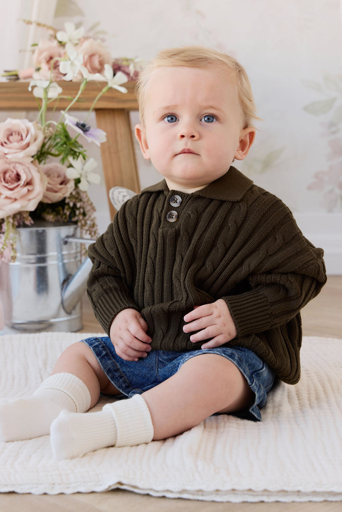 Classic Rib Sock - Cloud Childrens Socks from Jamie Kay USA
