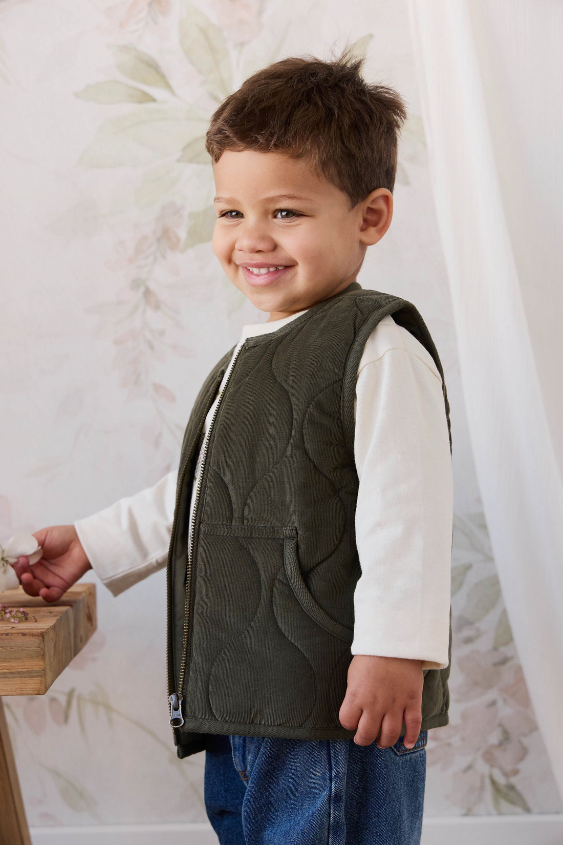 Conner Vest - Oregano Childrens Vest from Jamie Kay USA