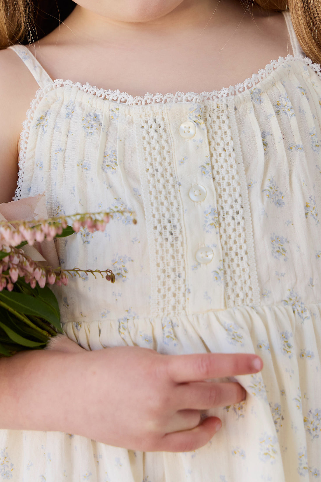 Organic Cotton Elka Dress - Justine Vanilla Sky Childrens Dress from Jamie Kay USA