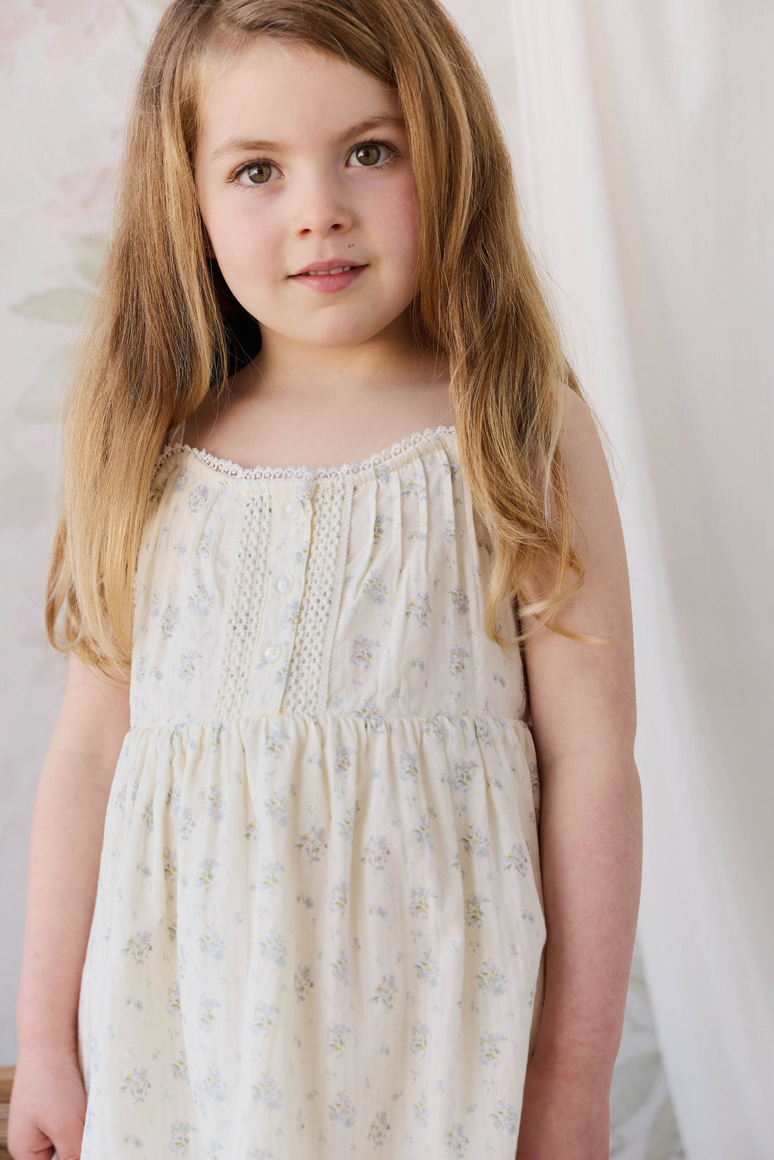 Organic Cotton Elka Dress - Justine Vanilla Sky Childrens Dress from Jamie Kay USA