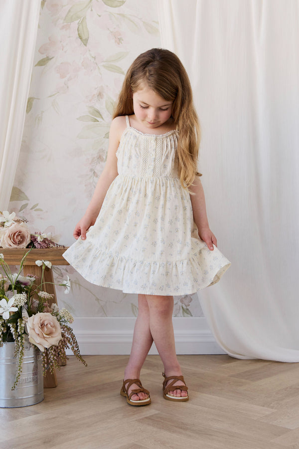 Organic Cotton Elka Dress - Justine Vanilla Sky Childrens Dress from Jamie Kay USA
