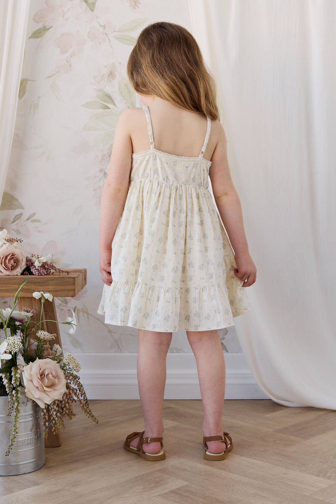 Organic Cotton Elka Dress - Justine Vanilla Sky Childrens Dress from Jamie Kay USA
