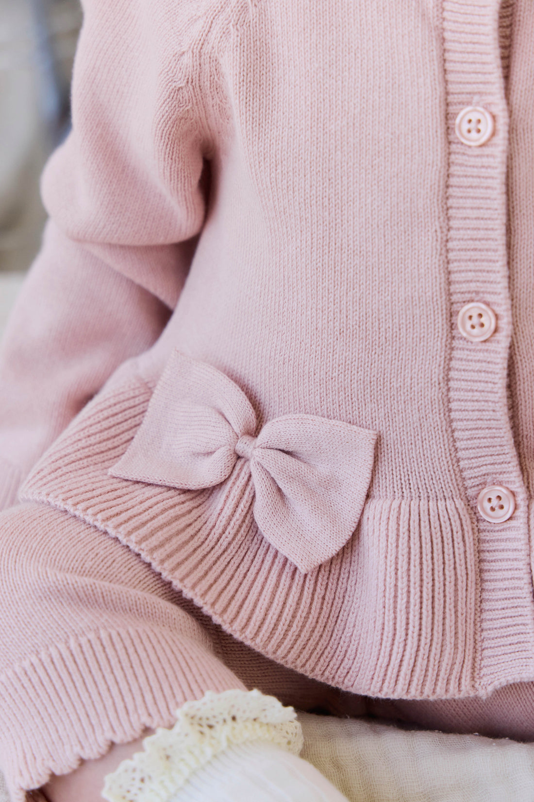 Lyla Cardigan - Shell Pink Childrens Cardigan from Jamie Kay USA