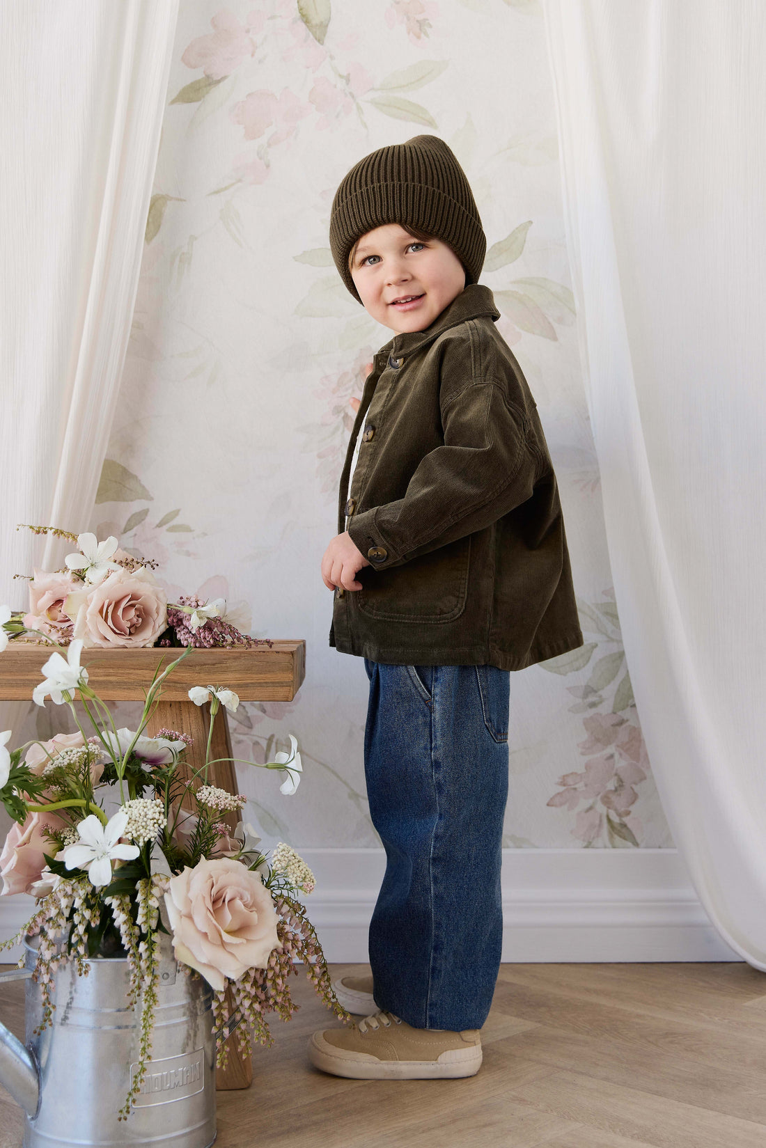Alvin Jacket - Deep Olive Childrens Jacket from Jamie Kay USA