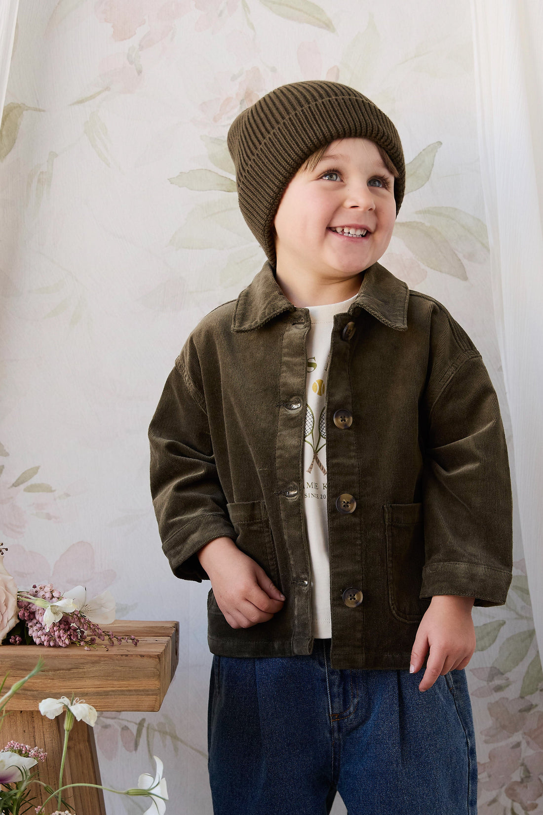 Alvin Jacket - Deep Olive Childrens Jacket from Jamie Kay USA