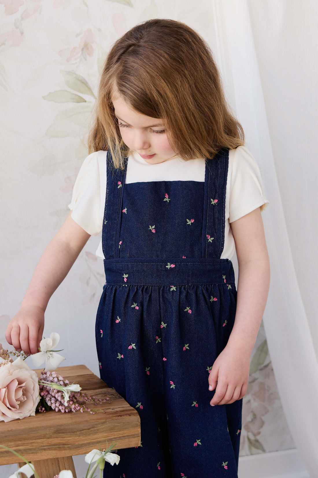 Dovie Overall - Rosebud Denim Childrens Overall from Jamie Kay USA