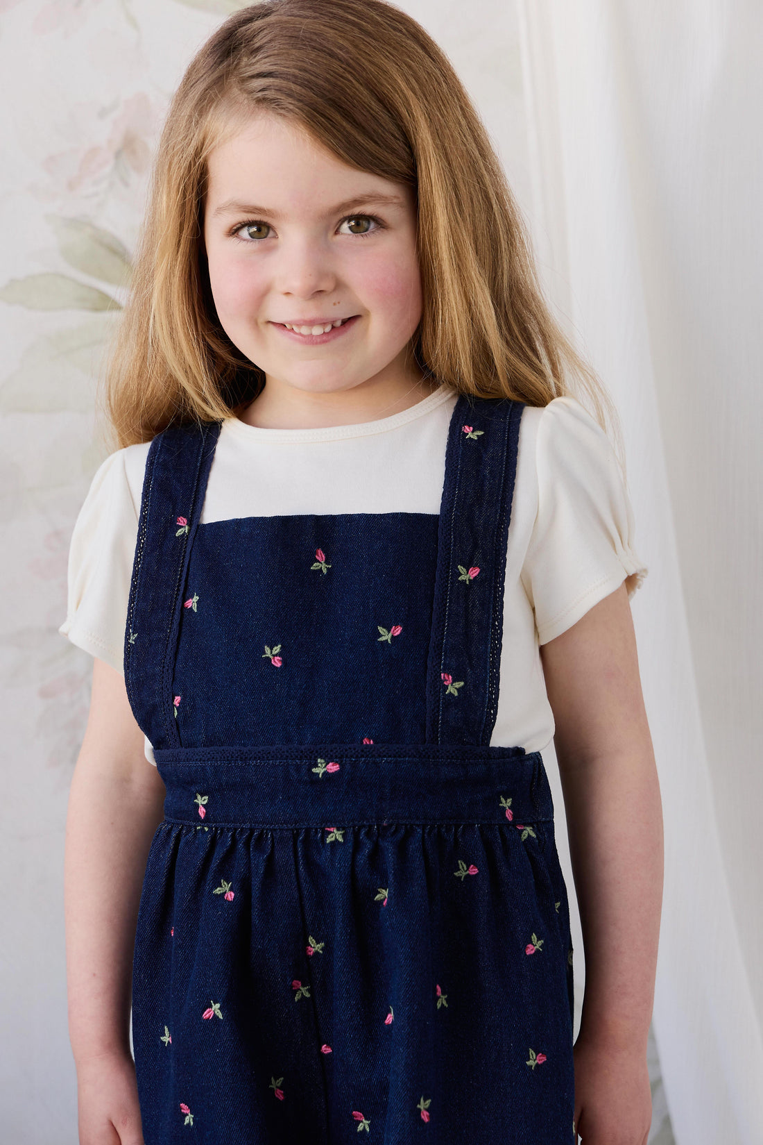 Dovie Overall - Rosebud Denim Childrens Overall from Jamie Kay USA