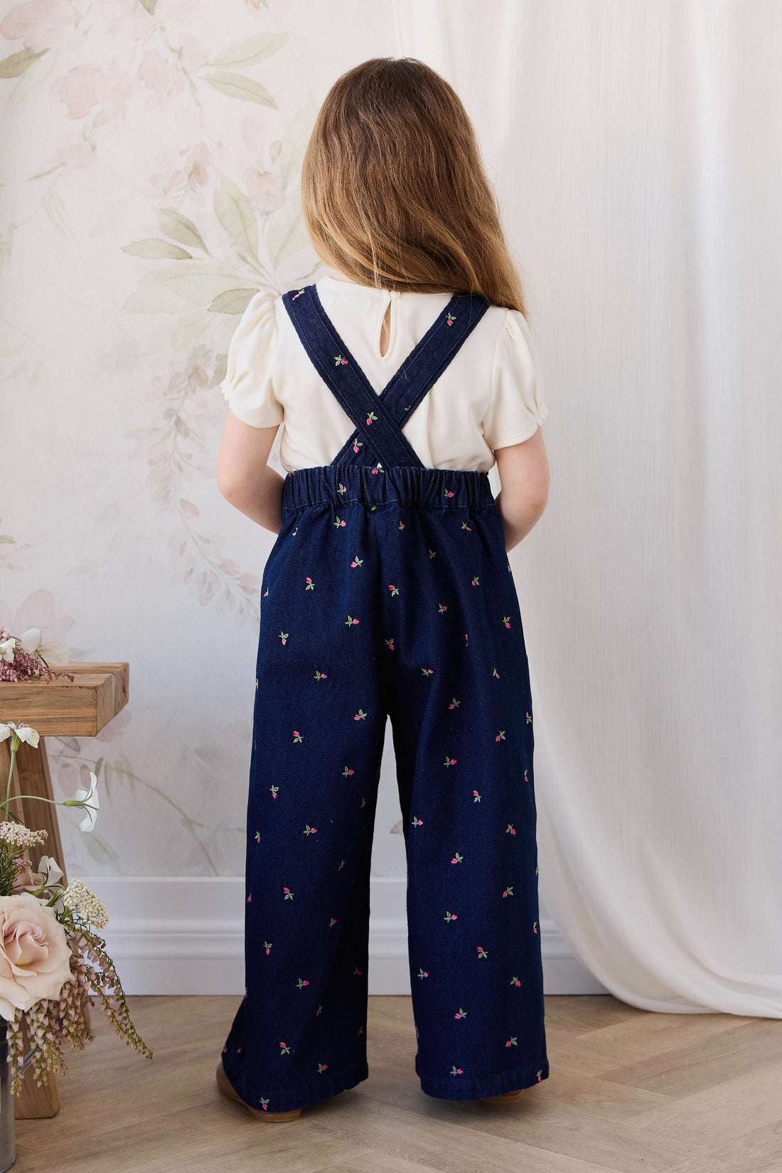 Dovie Overall - Rosebud Denim Childrens Overall from Jamie Kay USA