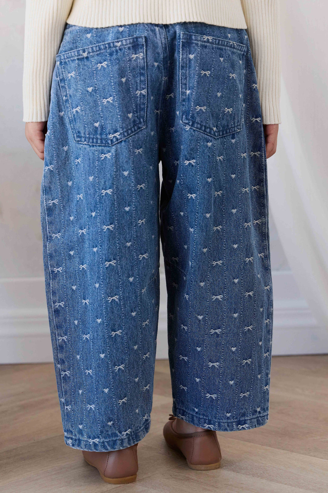 Sierra Pant - Amour Bows Denim Childrens Pants from Jamie Kay USA