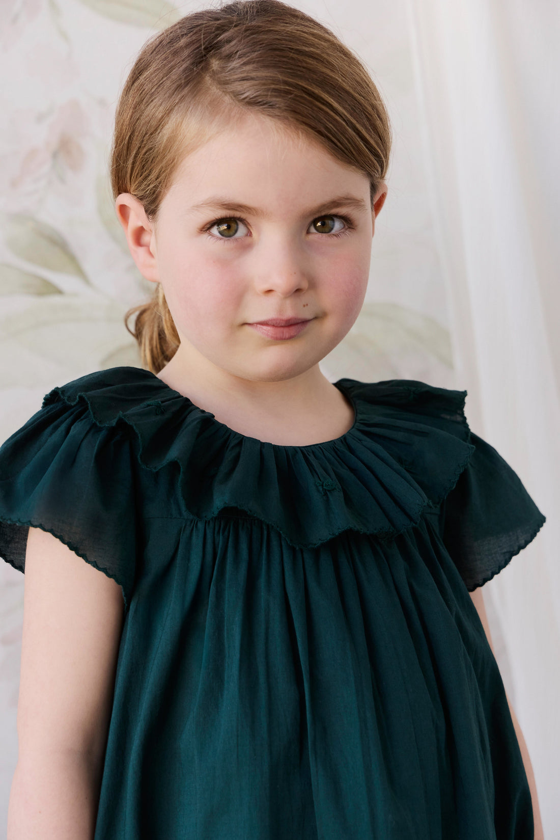 Organic Cotton Calianna Dress - Deep Fern Childrens Dress from Jamie Kay USA