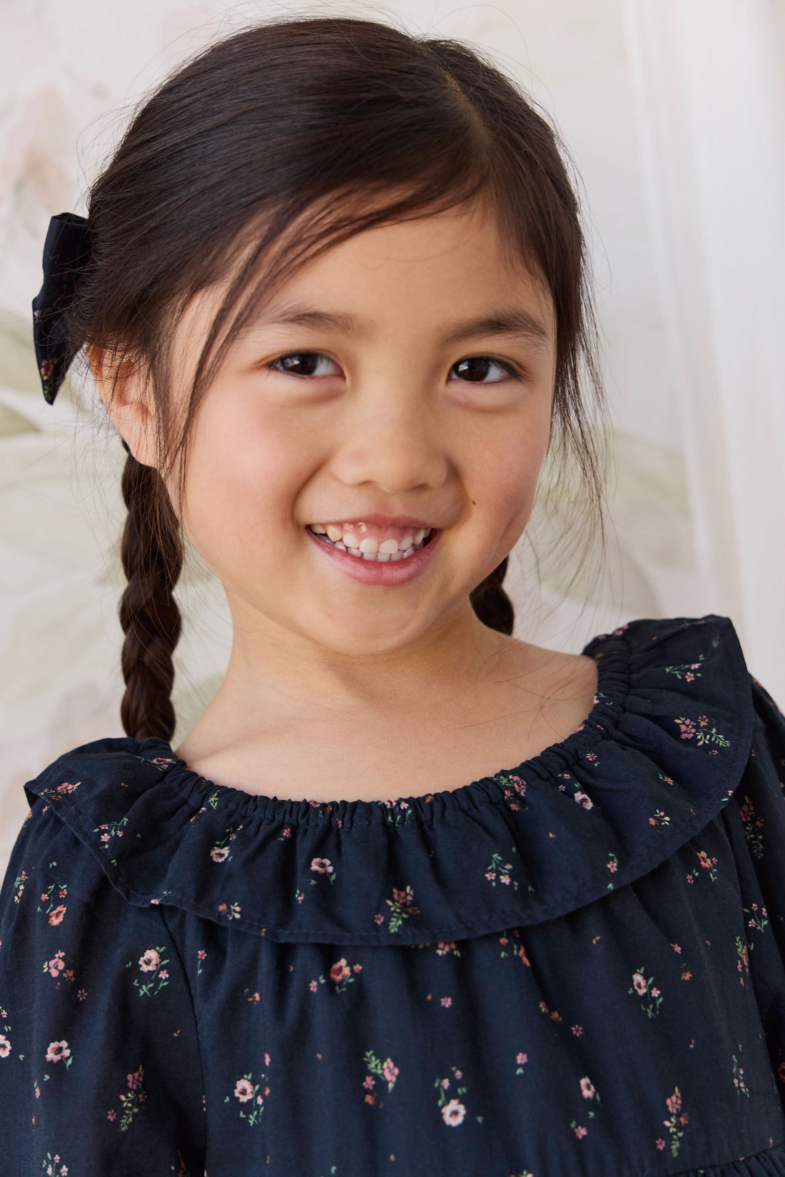 Organic Cotton Tayah Dress - Eloise Navy Childrens Dress from Jamie Kay USA
