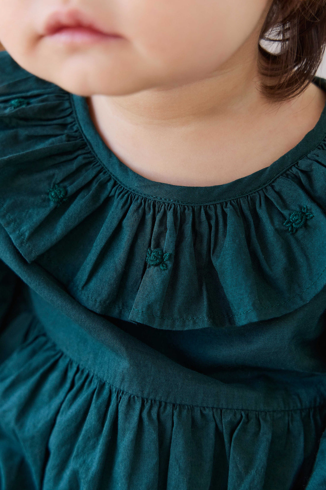 Organic Cotton Hartlen Playsuit - Deep Fern Childrens Playsuit from Jamie Kay USA