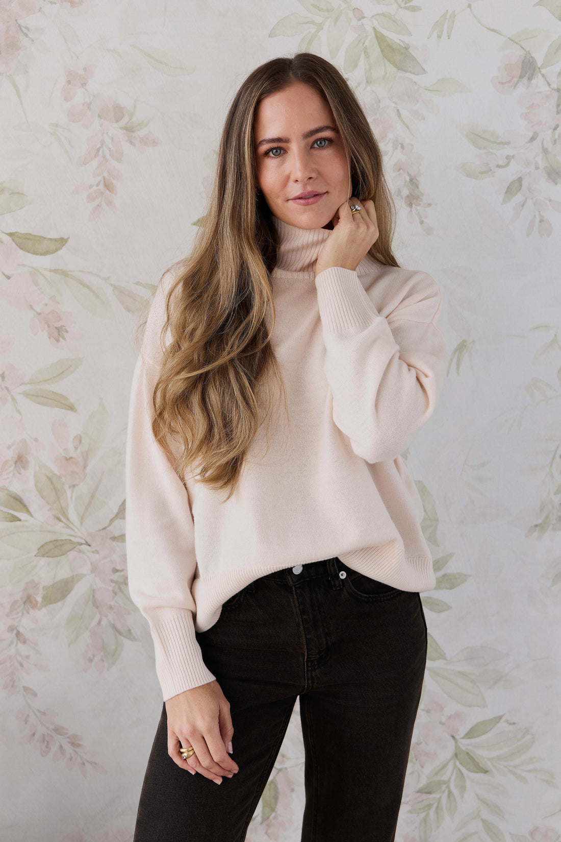 Merino Womens Turtleneck Jumper - Ivory Childrens Jumper from Jamie Kay USA