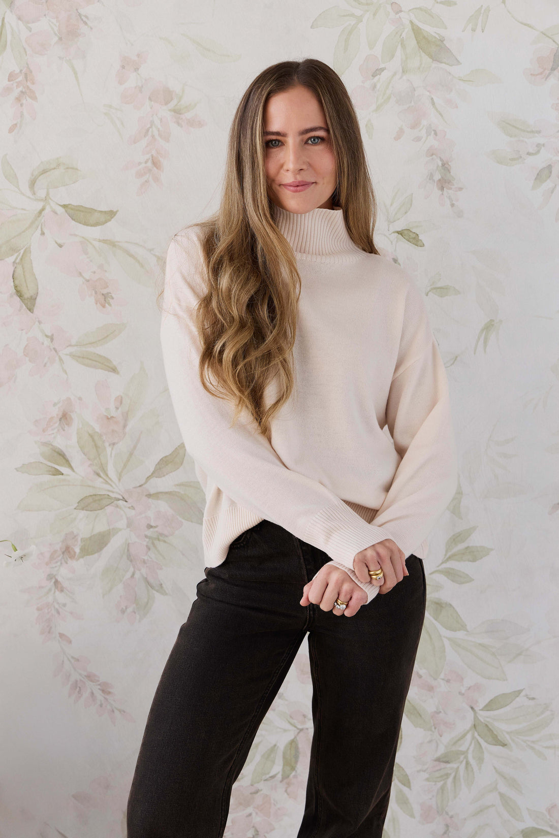 Merino Womens Turtleneck Jumper - Ivory Childrens Jumper from Jamie Kay USA