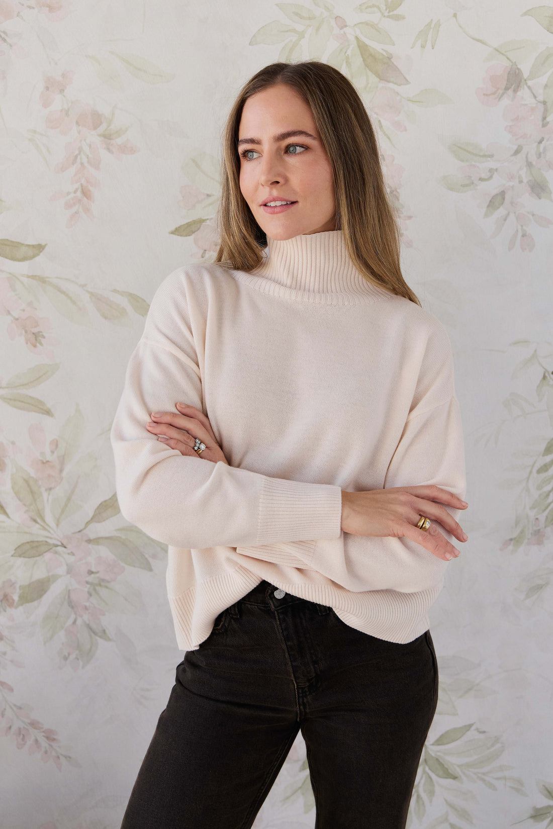 Merino Womens Turtleneck Jumper - Ivory Childrens Jumper from Jamie Kay USA