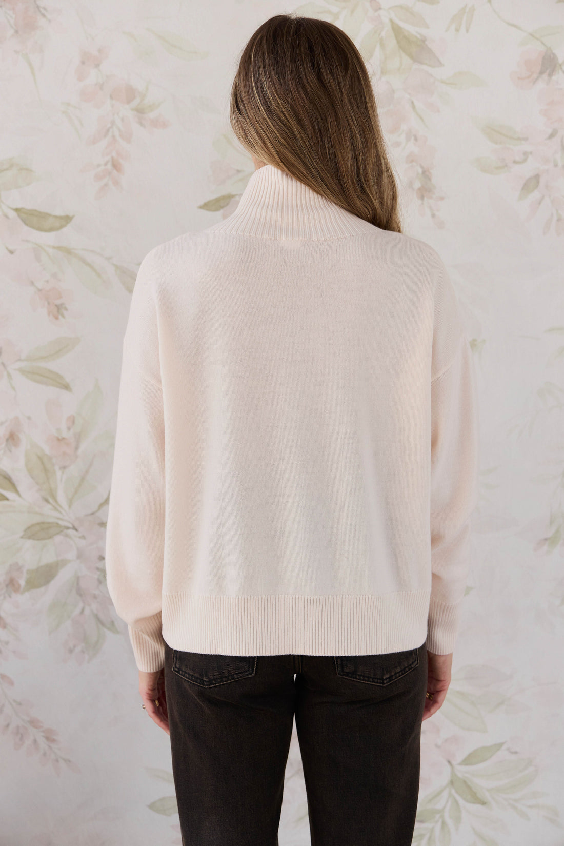 Merino Womens Turtleneck Jumper - Ivory Childrens Jumper from Jamie Kay USA