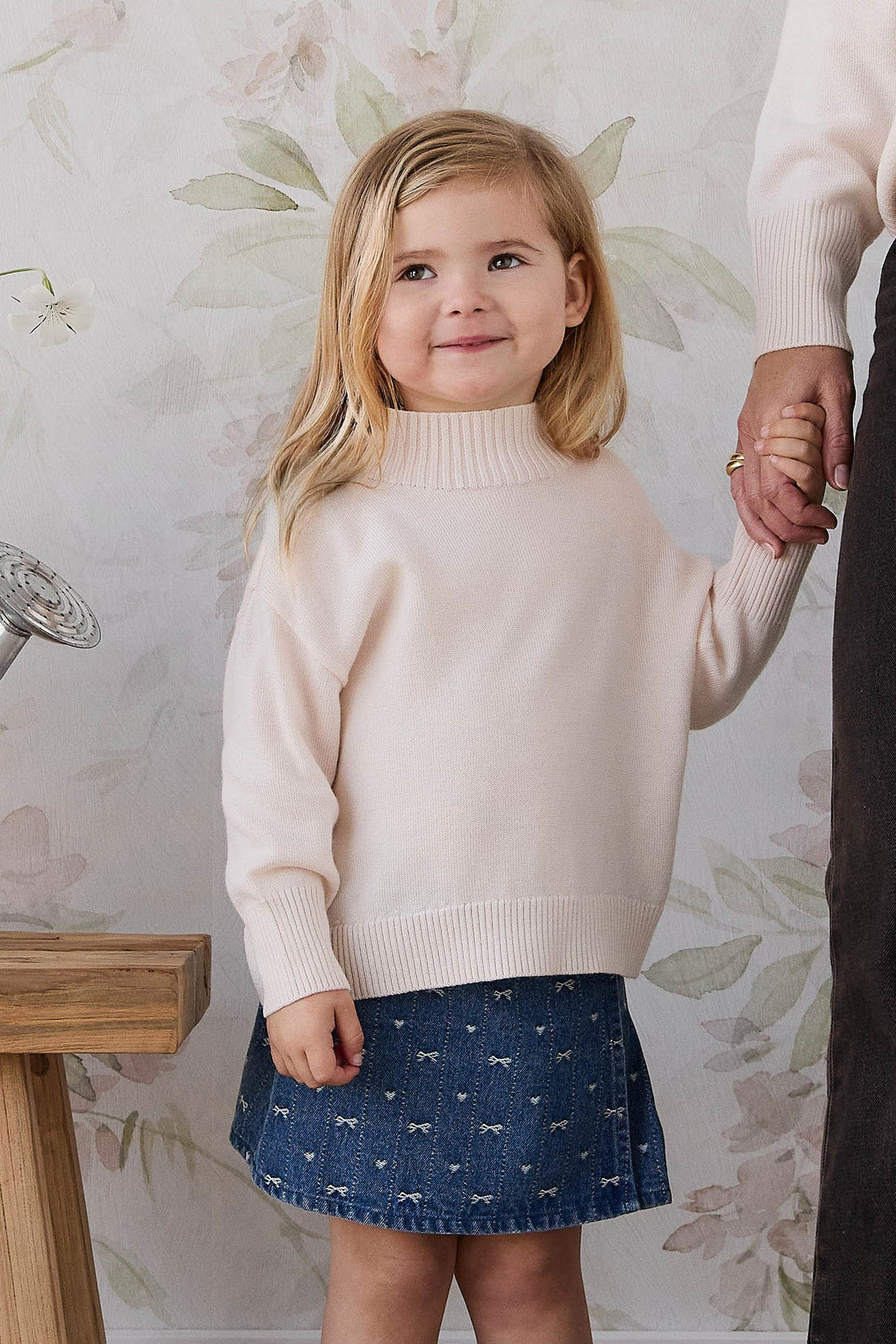 Merino Turtleneck Jumper - Ivory Childrens Jumper from Jamie Kay USA